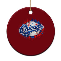 Chicago Pride Dripping Baseball Graphic Ceramic Ornament