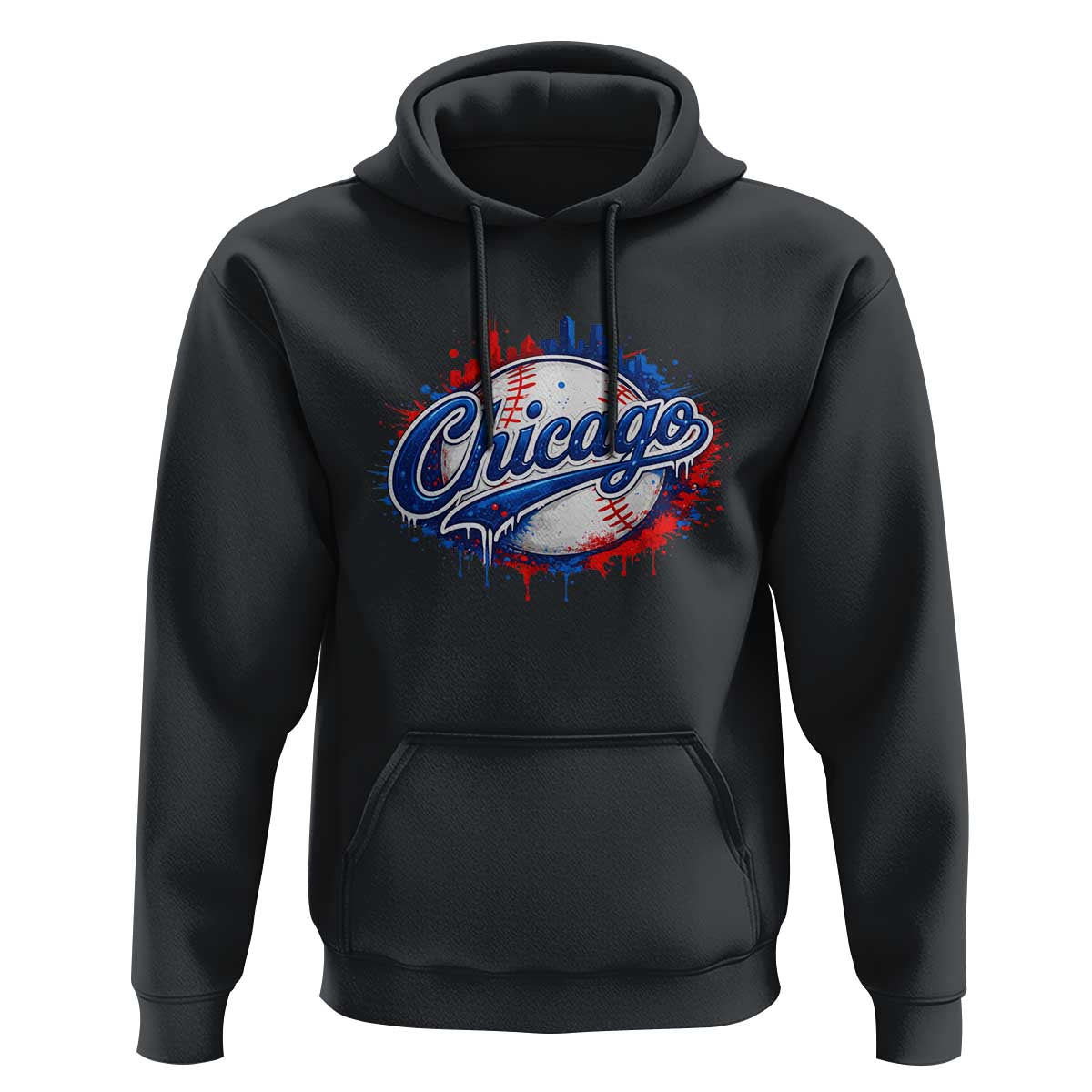 Chicago Pride Dripping Baseball Graphic Hoodie
