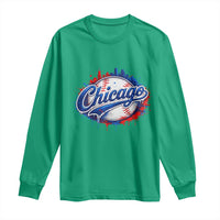 Chicago Pride Dripping Baseball Graphic Long Sleeve Shirt