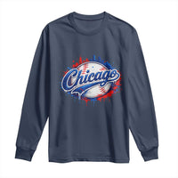 Chicago Pride Dripping Baseball Graphic Long Sleeve Shirt