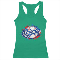 Chicago Pride Dripping Baseball Graphic Racerback Tank Top