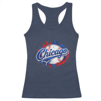 Chicago Pride Dripping Baseball Graphic Racerback Tank Top