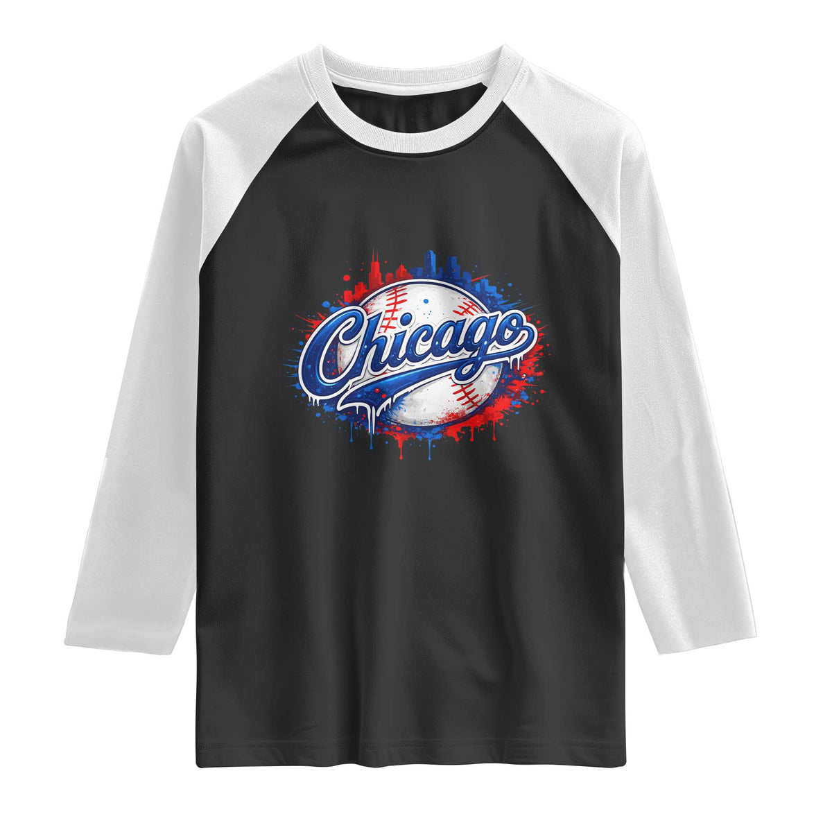 Chicago Pride Dripping Baseball Graphic Raglan Shirt