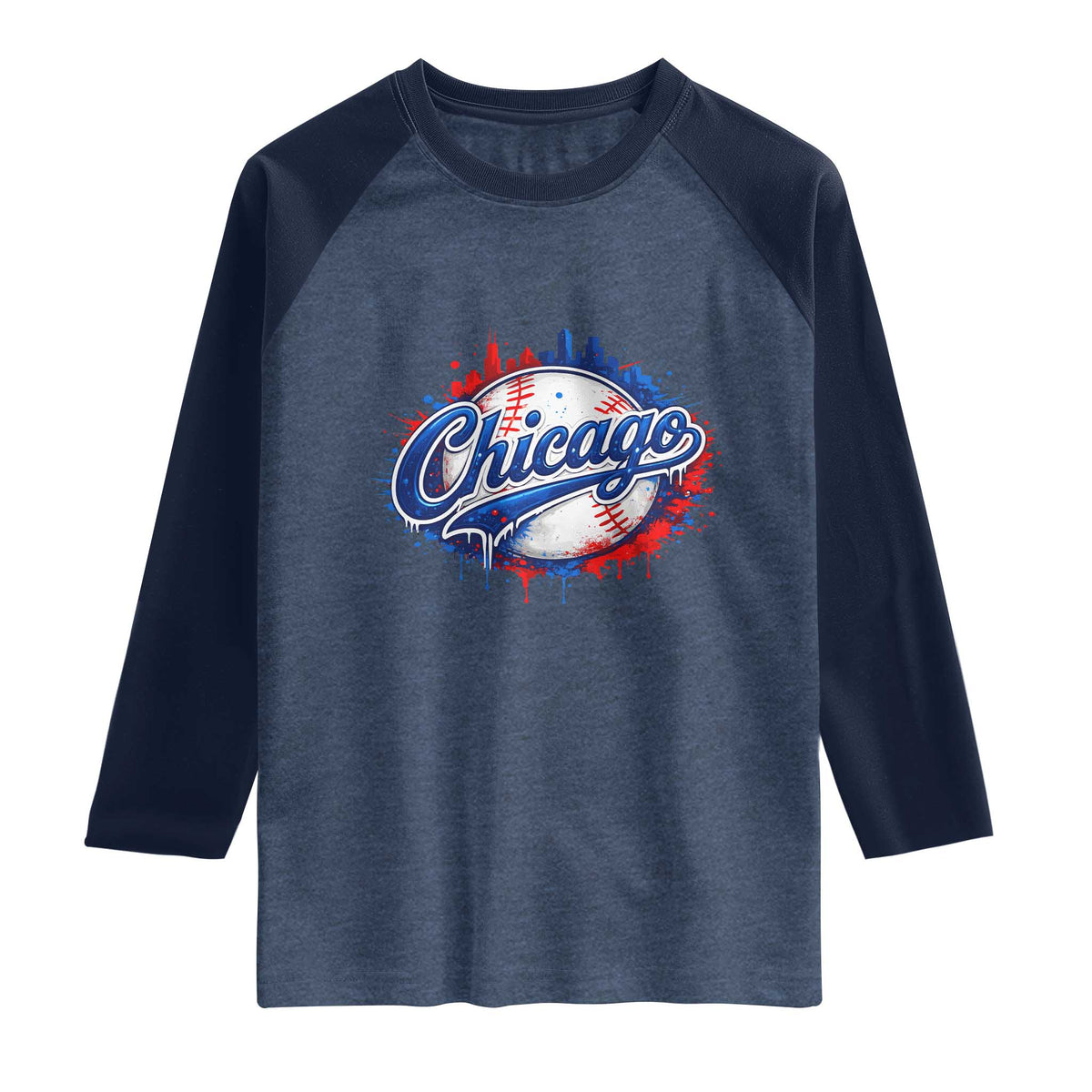 Chicago Pride Dripping Baseball Graphic Raglan Shirt