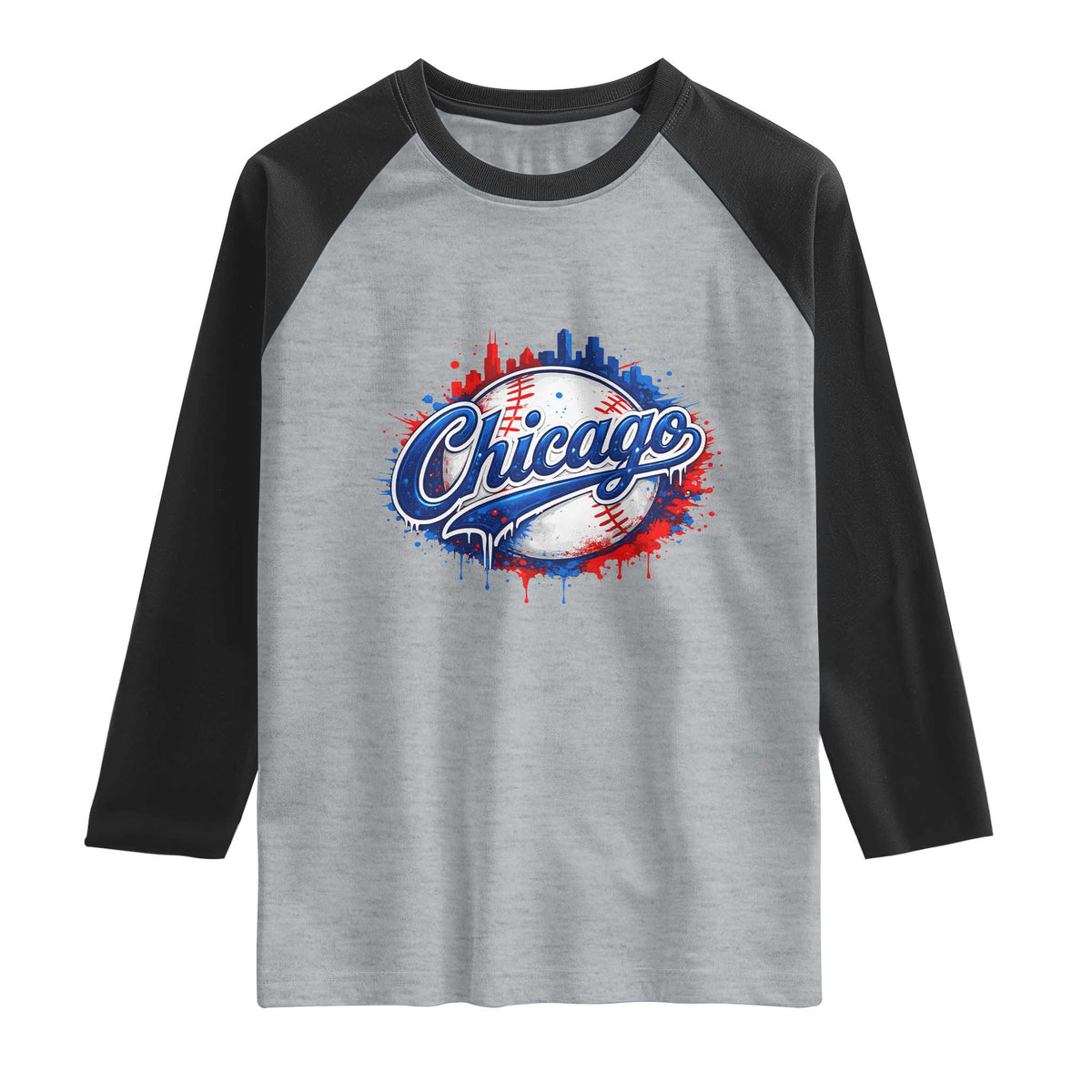 Chicago Pride Dripping Baseball Graphic Raglan Shirt
