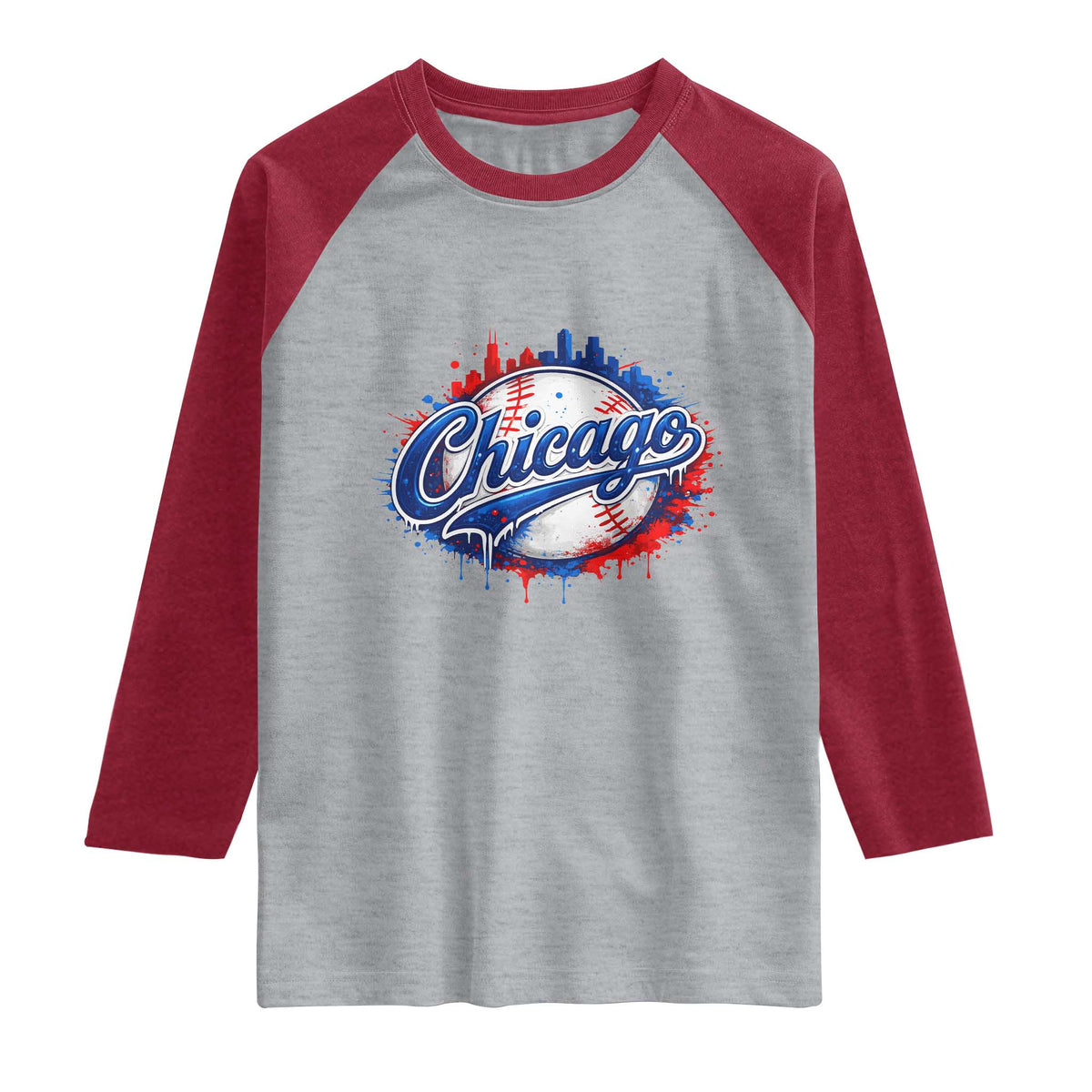 Chicago Pride Dripping Baseball Graphic Raglan Shirt