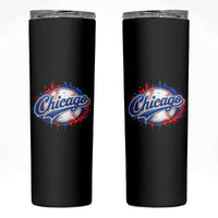 Chicago Pride Dripping Baseball Graphic Skinny Tumbler