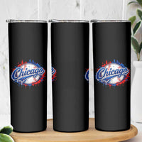 Chicago Pride Dripping Baseball Graphic Skinny Tumbler