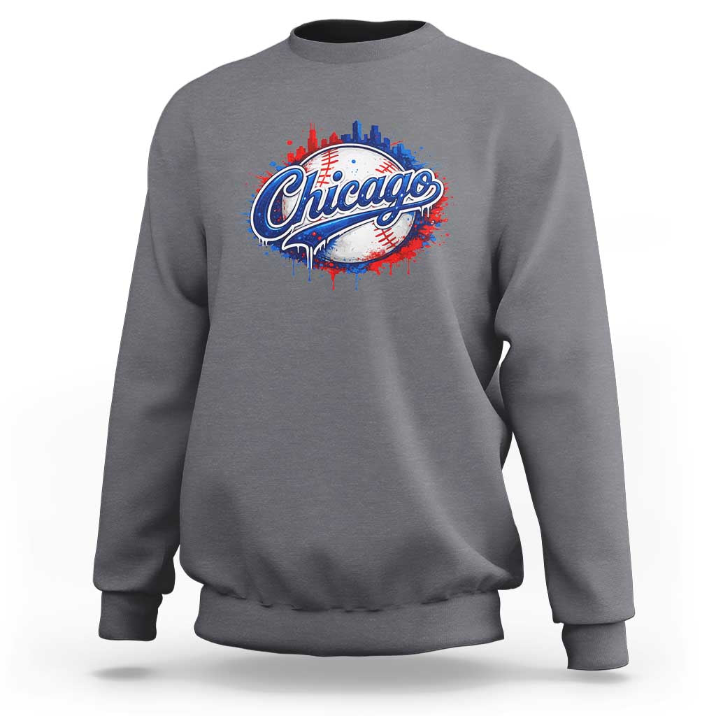 Chicago Pride Dripping Baseball Graphic Sweatshirt