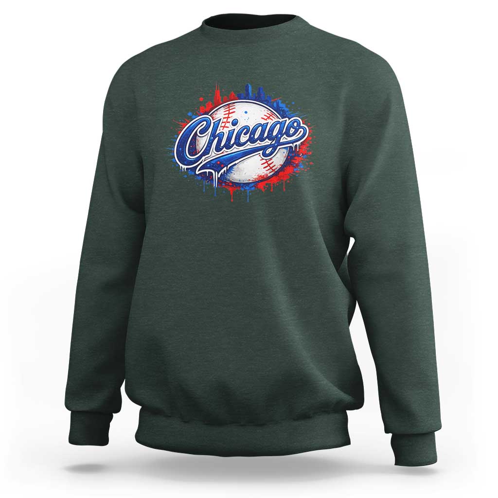 Chicago Pride Dripping Baseball Graphic Sweatshirt