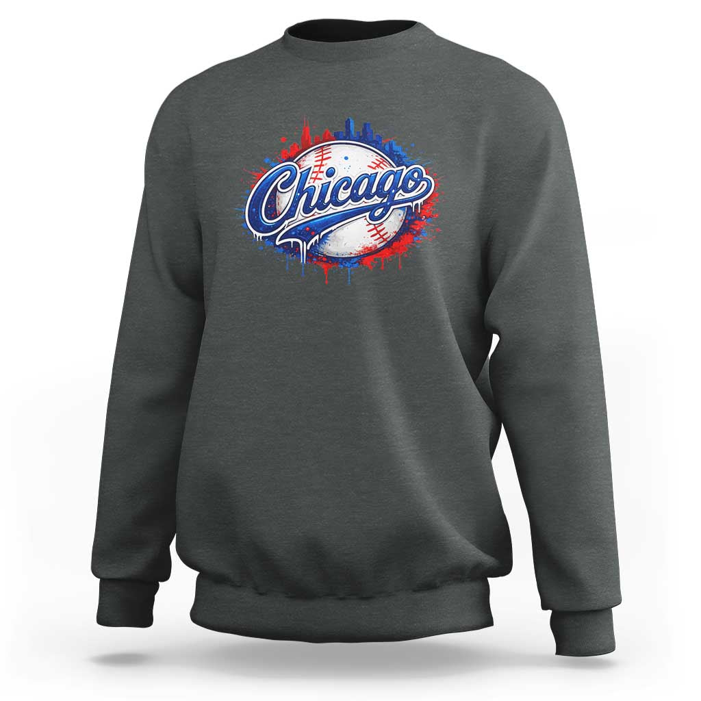 Chicago Pride Dripping Baseball Graphic Sweatshirt