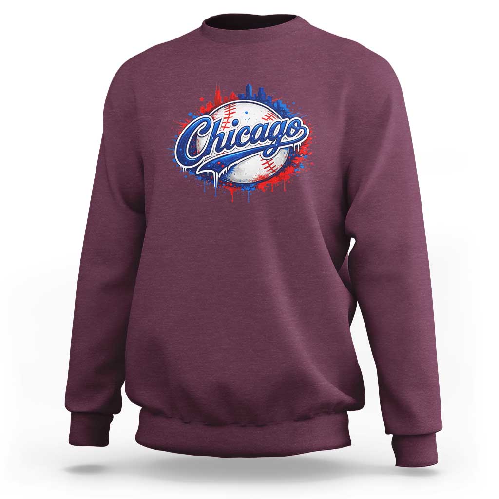 Chicago Pride Dripping Baseball Graphic Sweatshirt