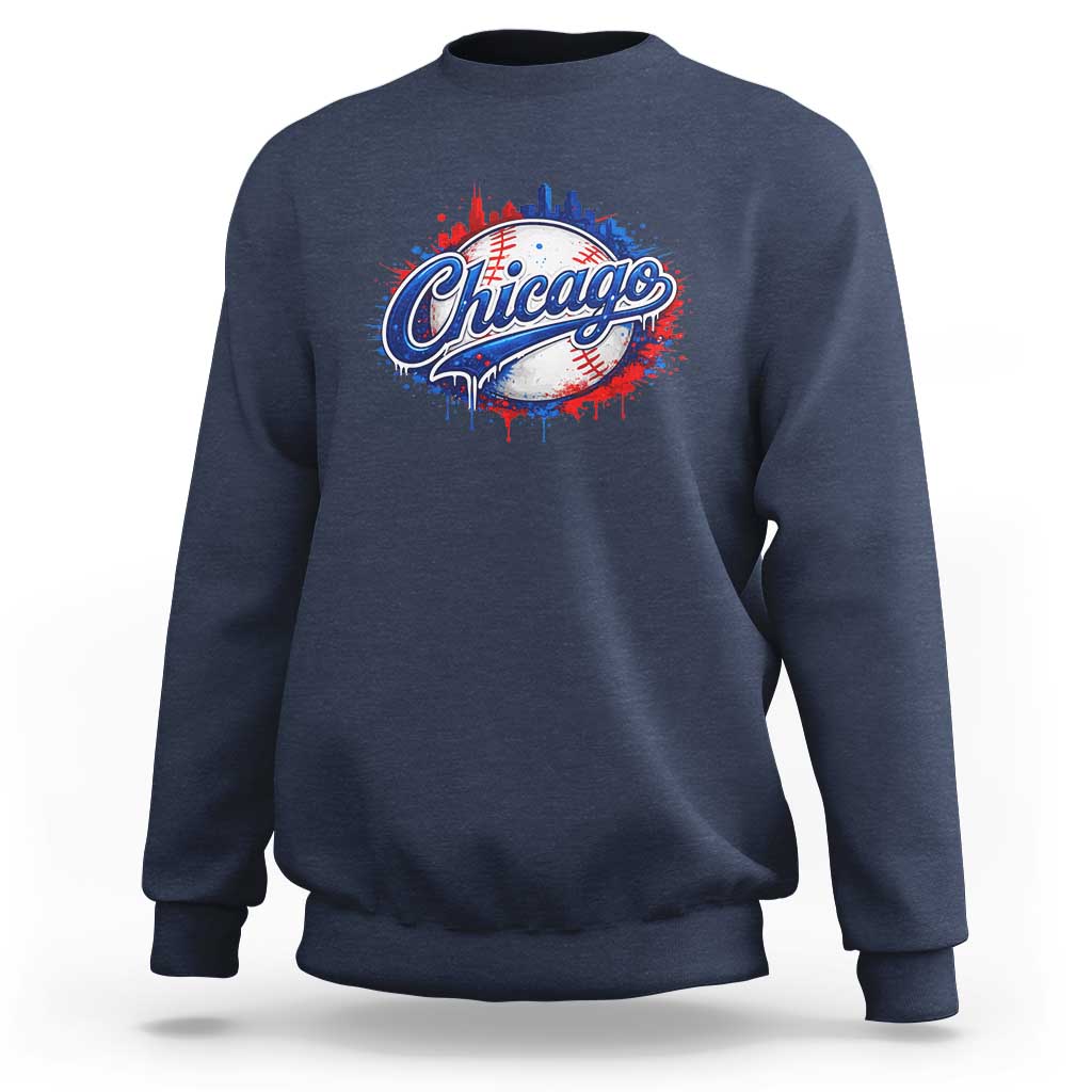 Chicago Pride Dripping Baseball Graphic Sweatshirt