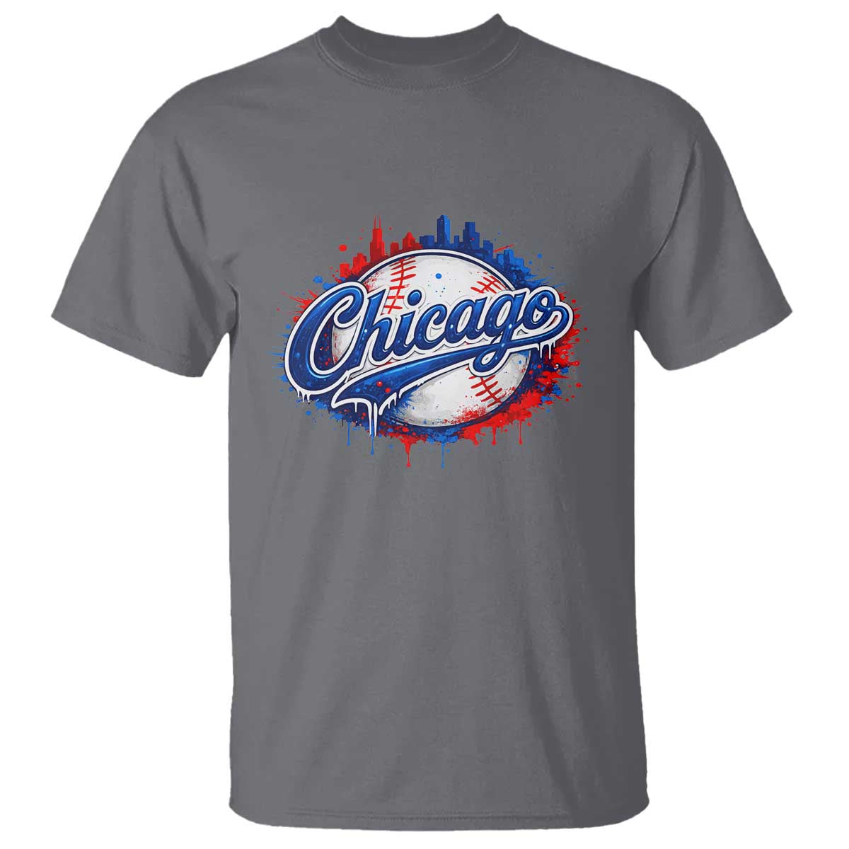 Chicago Pride Dripping Baseball Graphic T Shirt