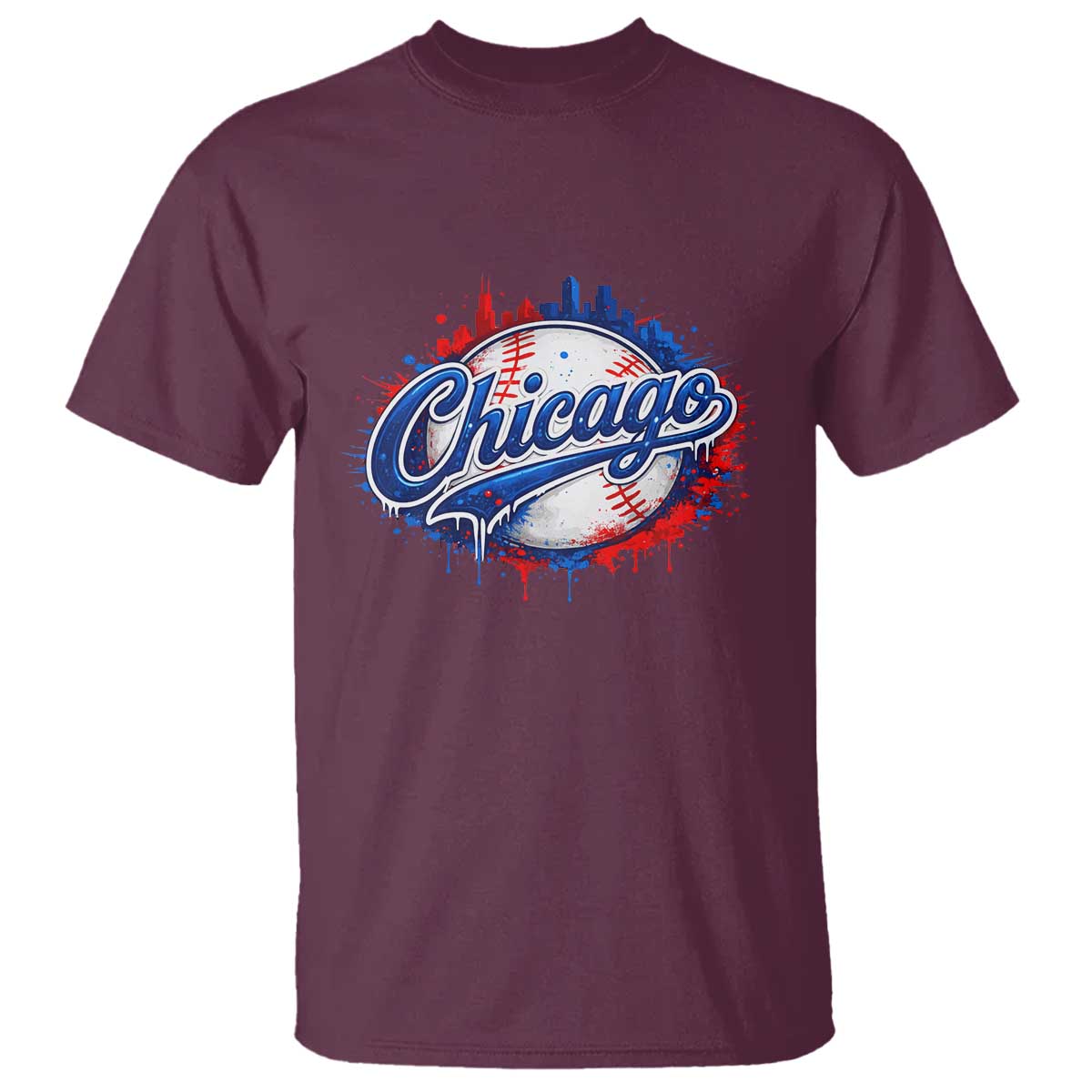 Chicago Pride Dripping Baseball Graphic T Shirt