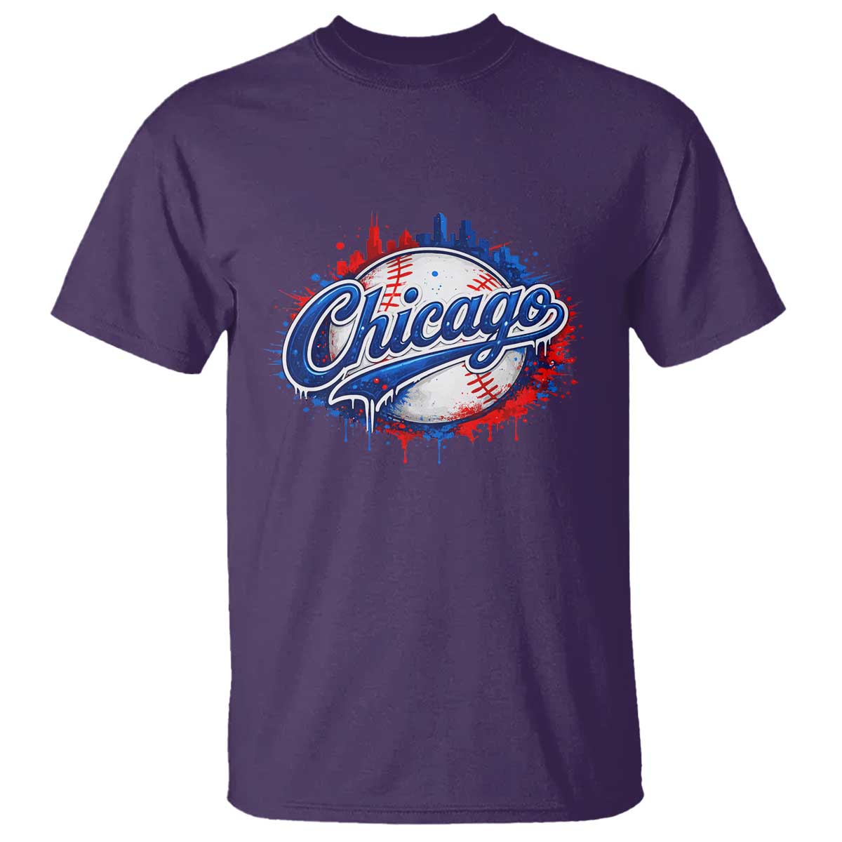 Chicago Pride Dripping Baseball Graphic T Shirt