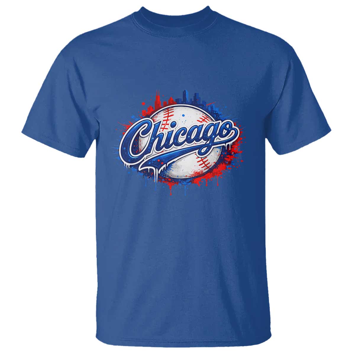 Chicago Pride Dripping Baseball Graphic T Shirt