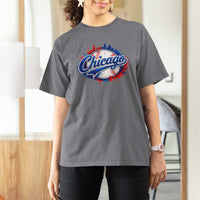 Chicago Pride Dripping Baseball Graphic T Shirt For Women