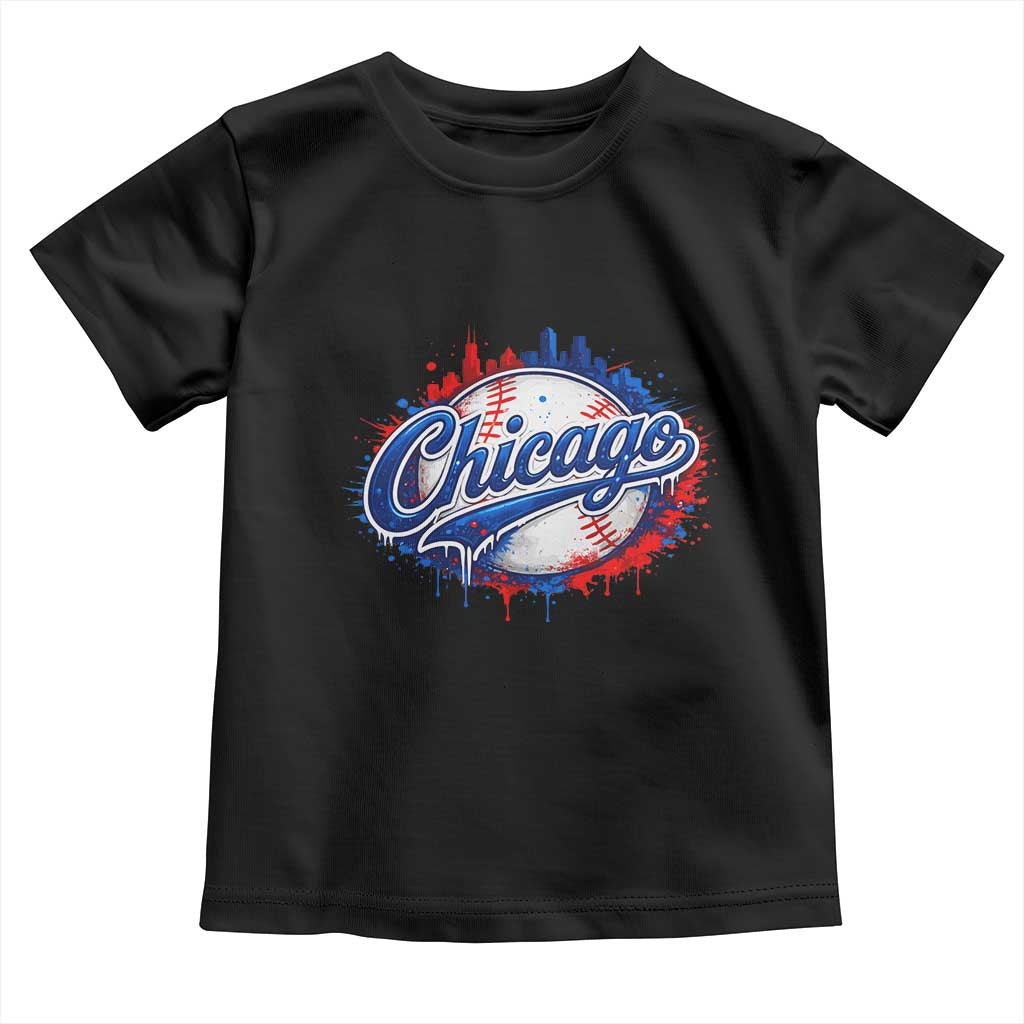 Chicago Pride Dripping Baseball Graphic Toddler T Shirt