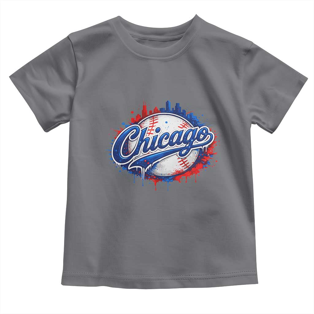 Chicago Pride Dripping Baseball Graphic Toddler T Shirt
