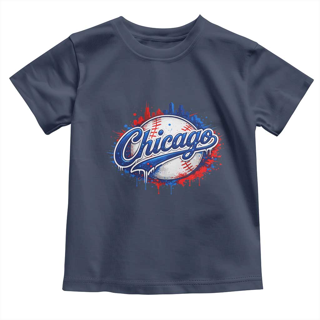 Chicago Pride Dripping Baseball Graphic Toddler T Shirt