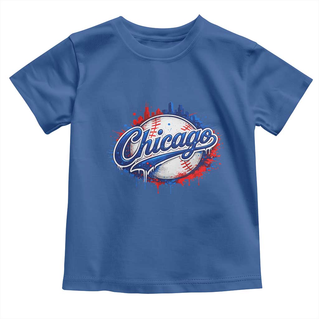 Chicago Pride Dripping Baseball Graphic Toddler T Shirt