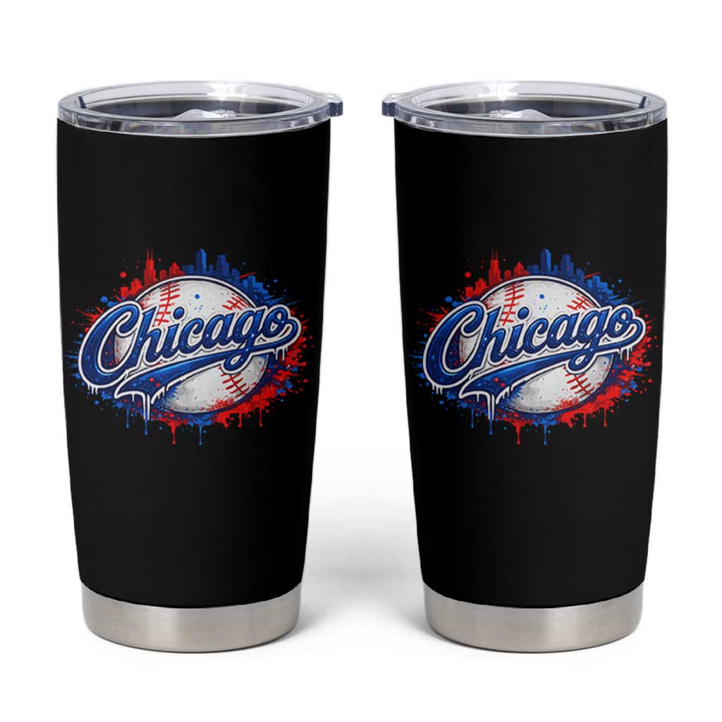 Chicago Pride Dripping Baseball Graphic Tumbler Cup