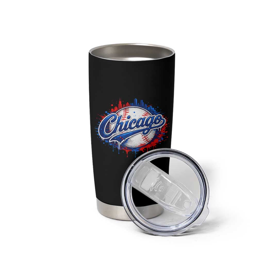 Chicago Pride Dripping Baseball Graphic Tumbler Cup
