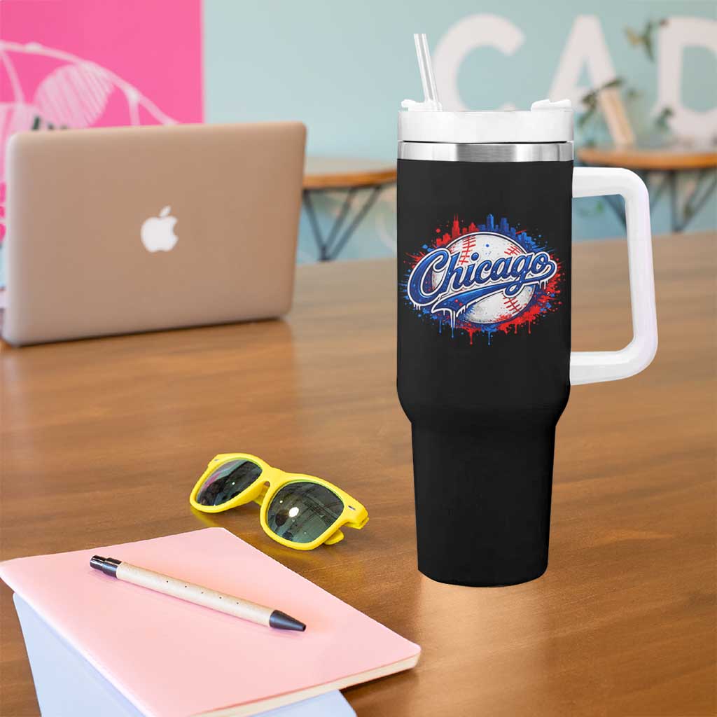 Chicago Pride Dripping Baseball Graphic Tumbler With Handle