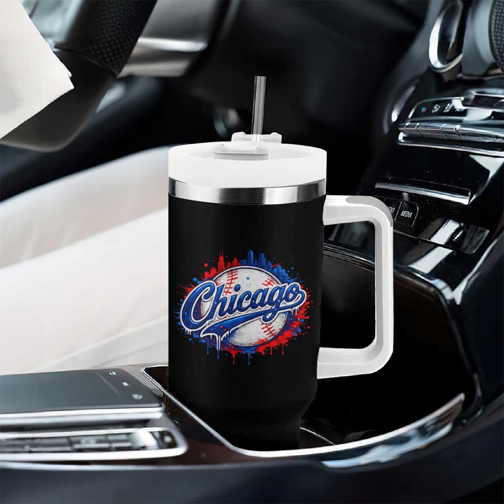Chicago Pride Dripping Baseball Graphic Tumbler With Handle