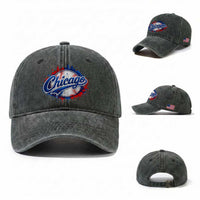 Chicago Pride Dripping Baseball Graphic Washed Cotton Baseball Cap
