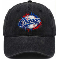 Chicago Pride Dripping Baseball Graphic Washed Cotton Baseball Cap