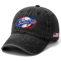 Chicago Pride Dripping Baseball Graphic Washed Cotton Baseball Cap