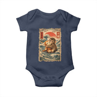 Kawaii Baby Monkey Punch Baby Onesie Vintage Japanese Graphic Cute Macaque Ukiyo-e