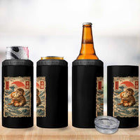 Kawaii Baby Monkey Punch 4 in 1 Can Cooler Tumbler Vintage Japanese Graphic Cute Macaque Ukiyo-e