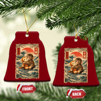 Kawaii Baby Monkey Punch Ceramic Ornament Vintage Japanese Graphic Cute Macaque Ukiyo-e