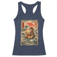 Kawaii Baby Monkey Punch Racerback Tank Top Vintage Japanese Graphic Cute Macaque Ukiyo-e