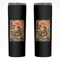 Kawaii Baby Monkey Punch Skinny Tumbler Vintage Japanese Graphic Cute Macaque Ukiyo-e