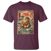 Kawaii Baby Monkey Punch T Shirt Vintage Japanese Graphic Cute Macaque Ukiyo-e