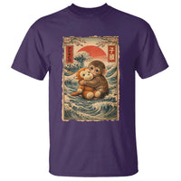 Kawaii Baby Monkey Punch T Shirt Vintage Japanese Graphic Cute Macaque Ukiyo-e