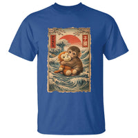 Kawaii Baby Monkey Punch T Shirt Vintage Japanese Graphic Cute Macaque Ukiyo-e