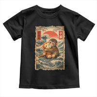 Kawaii Baby Monkey Punch Toddler T Shirt Vintage Japanese Graphic Cute Macaque Ukiyo-e