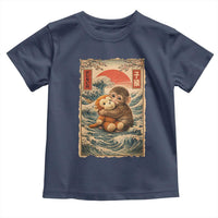 Kawaii Baby Monkey Punch Toddler T Shirt Vintage Japanese Graphic Cute Macaque Ukiyo-e