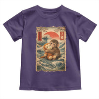 Kawaii Baby Monkey Punch Toddler T Shirt Vintage Japanese Graphic Cute Macaque Ukiyo-e