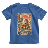 Kawaii Baby Monkey Punch Toddler T Shirt Vintage Japanese Graphic Cute Macaque Ukiyo-e