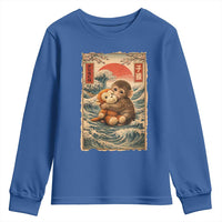 Kawaii Baby Monkey Punch Youth Sweatshirt Vintage Japanese Graphic Cute Macaque Ukiyo-e