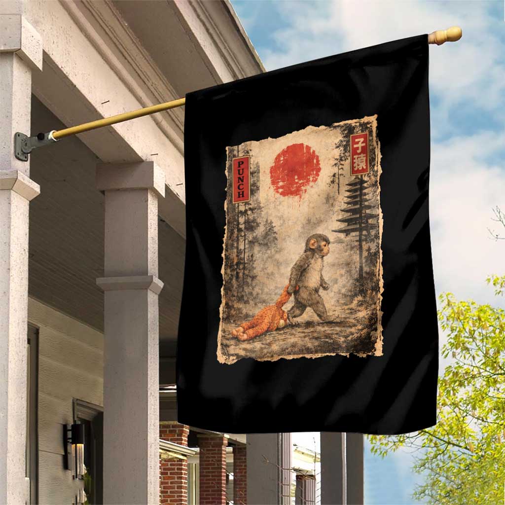 Vintage Japanese Baby Monkey Punch Garden Flag Kawaii Macaque Ukiyo-e Art Funny