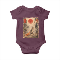 Vintage Japanese Baby Monkey Punch Baby Onesie Kawaii Macaque Ukiyo-e Art Funny