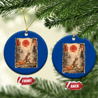 Vintage Japanese Baby Monkey Punch Ceramic Ornament Kawaii Macaque Ukiyo-e Art Funny