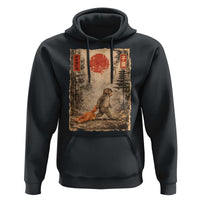 Vintage Japanese Baby Monkey Punch Hoodie Kawaii Macaque Ukiyo-e Art Funny